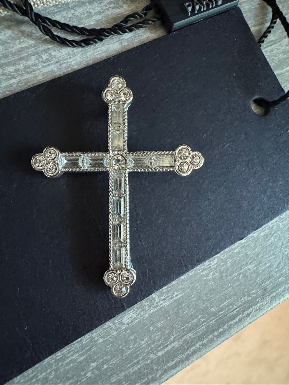Silver Crystal Cross necklace pendant